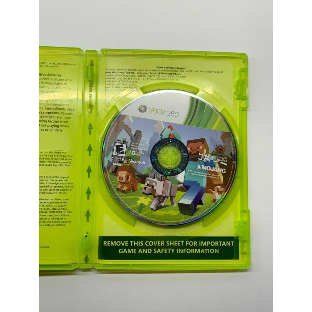 Microsoft Minecraft Xbox 360 Edition Everyone 10+ Green Case Physical Disc
